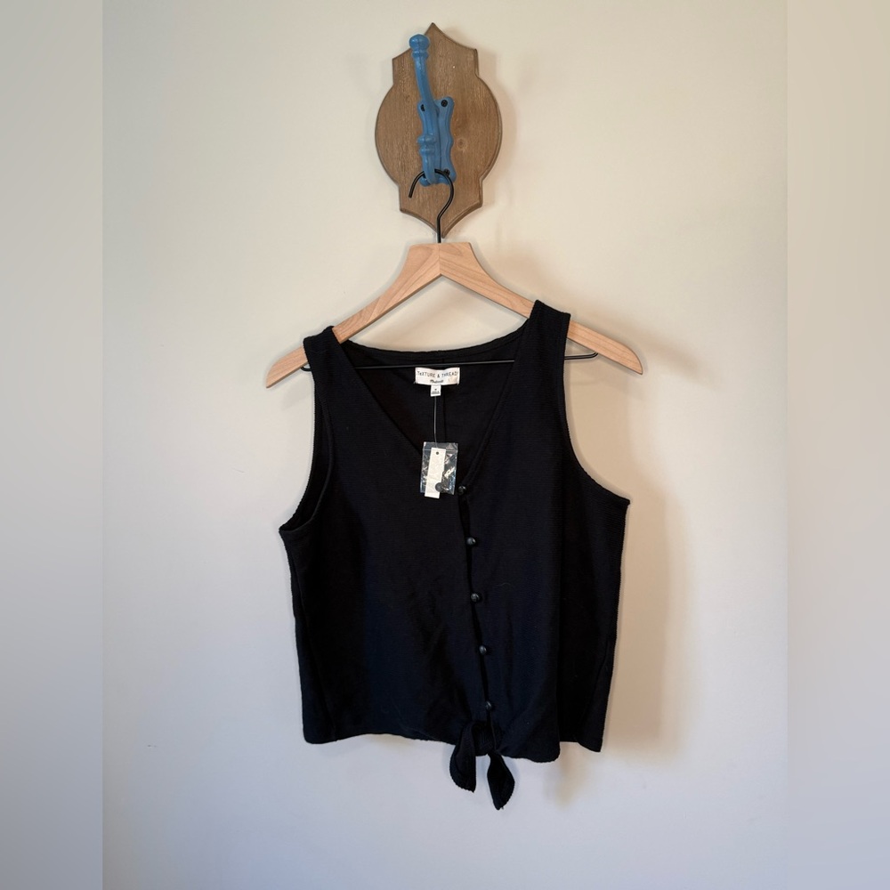 Madewell Texture & Thread Button Tie-Waist Tank (NWT, Size M)